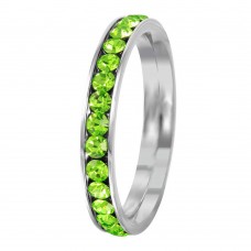 Stainless Steel August Peridot Birthstone Stackable Eternity Ring